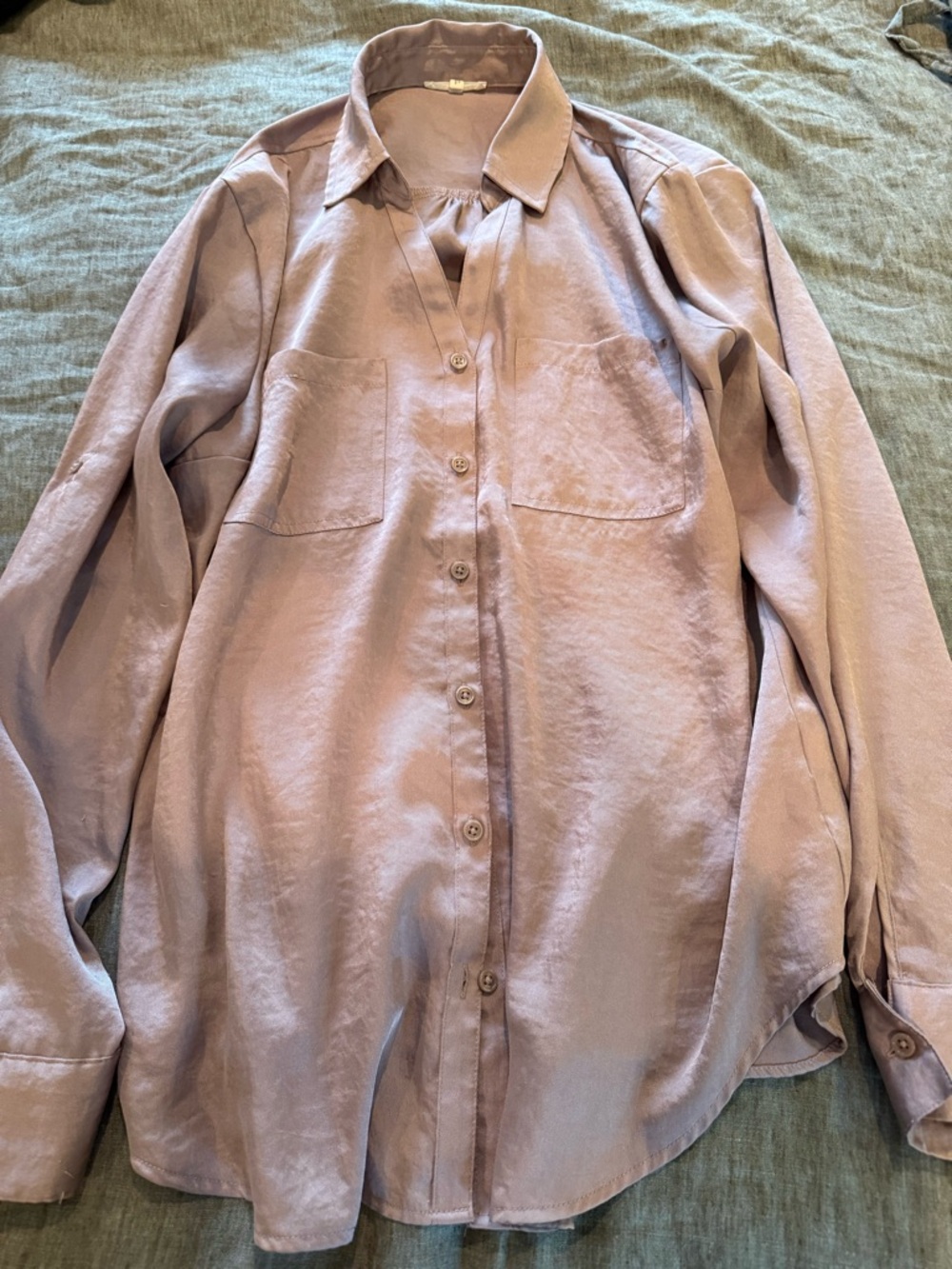 Maurices Mauve Button-Front Collared Shirt L. Bundle with matching vest
